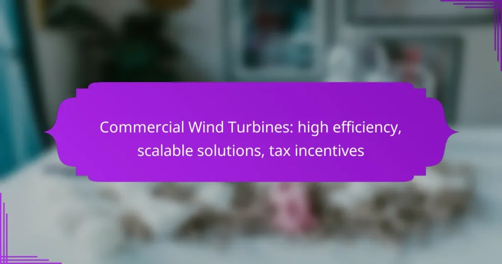 Commercial Wind Turbines: high efficiency, scalable solutions, tax incentives