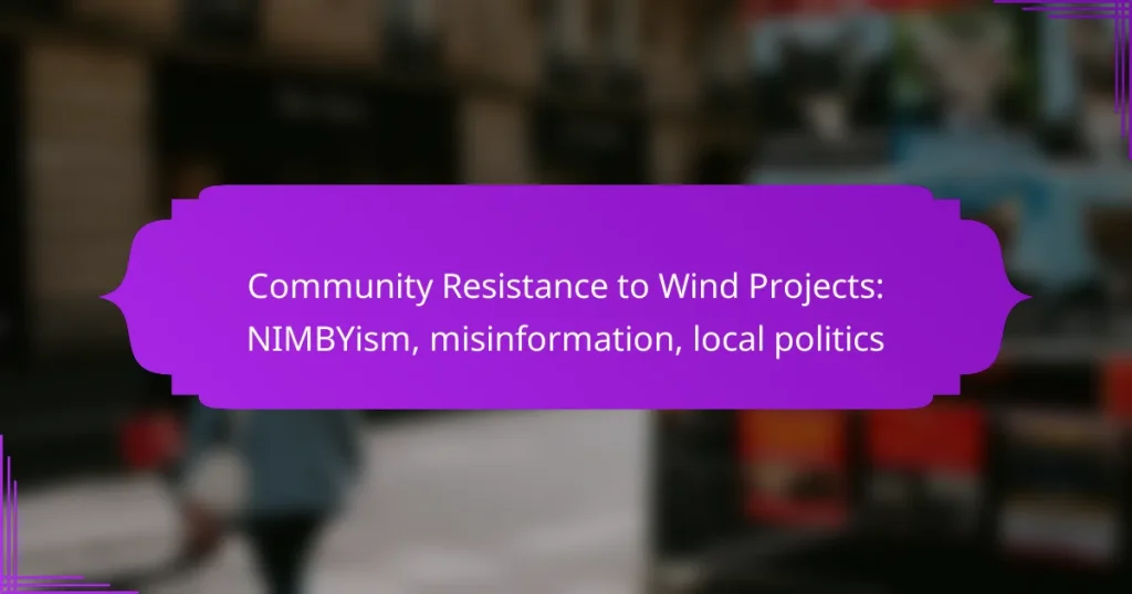 Community Resistance to Wind Projects: NIMBYism, misinformation, local politics