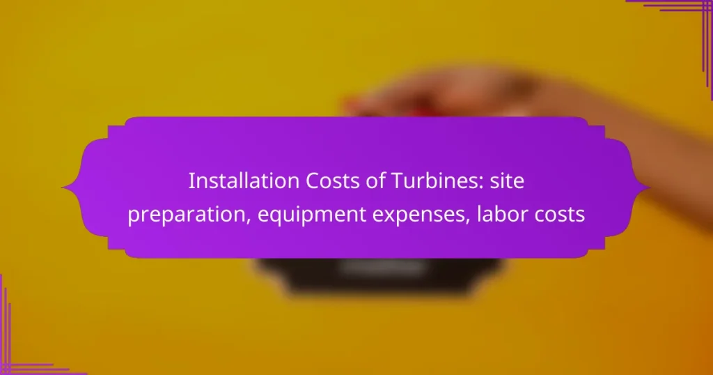 Installation Costs of Turbines: site preparation, equipment expenses, labor costs