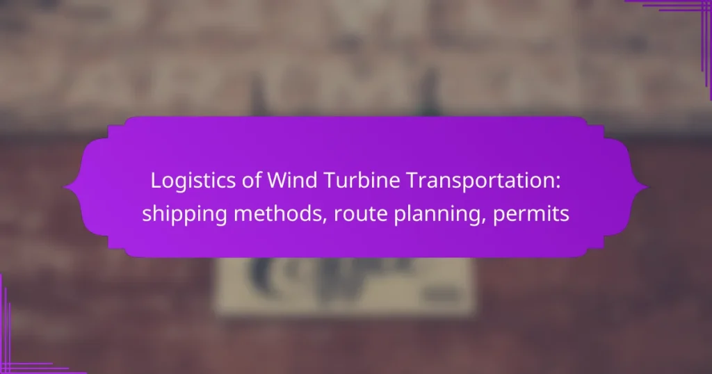 Logistics of Wind Turbine Transportation: shipping methods, route planning, permits