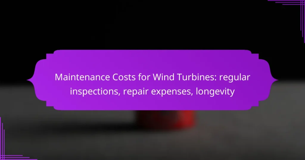 Maintenance Costs for Wind Turbines: regular inspections, repair expenses, longevity