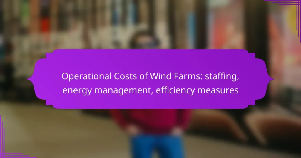 Operational Costs of Wind Farms: staffing, energy management, efficiency measures