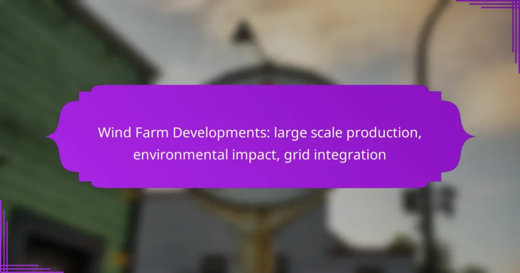 Wind Farm Developments: large scale production, environmental impact, grid integration