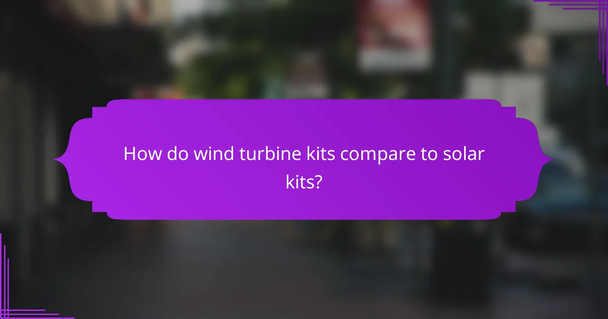 How do wind turbine kits compare to solar kits?
