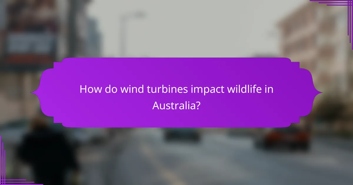 How do wind turbines impact wildlife in Australia?