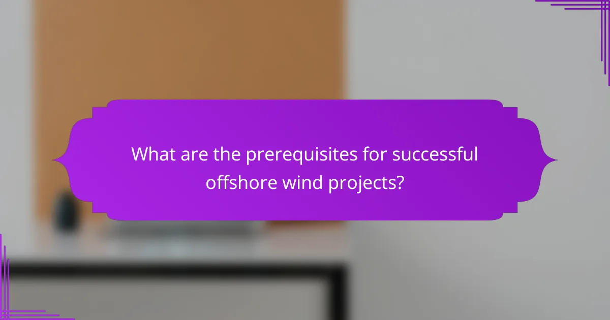 What are the prerequisites for successful offshore wind projects?