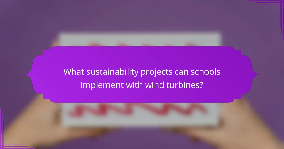 What sustainability projects can schools implement with wind turbines?